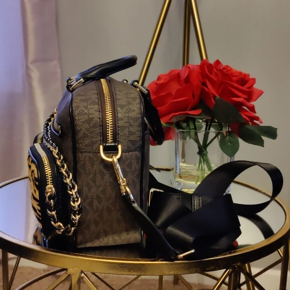 Michael Kors Collection Black and Brown Crossbody Bag - Picture 5 of 12